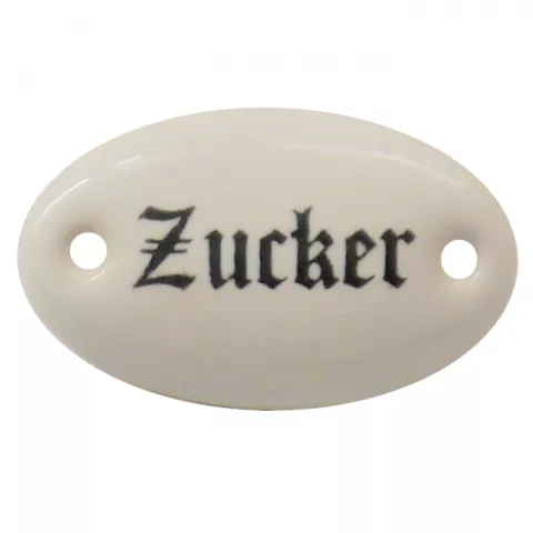 Schild Zucker Porzellan Lnge 45mm Breite 25mm